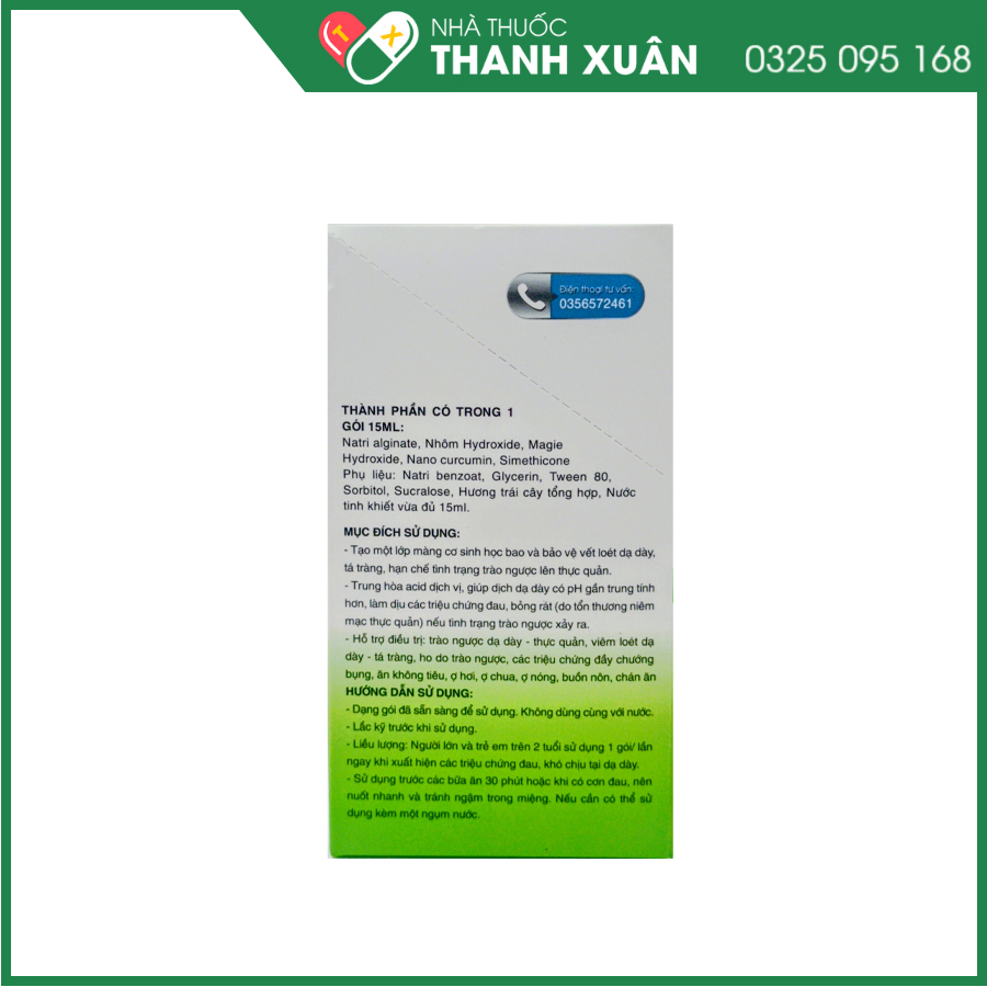 Monagas Forte giúp bảo vệ niêm mạc dạ dày, giảm trào ngược, trung hòa acid và hỗ trợ cải thiện các triệu chứng đau, ợ nóng, đầy bụng, buồn nôn